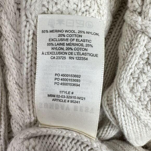 Aritzia Sunday Best Wool Blend Cable‎ Knit Cardigan Sweater XS Cream Oversized - Picture 10 of 12